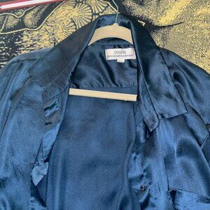Blue silk blouse
